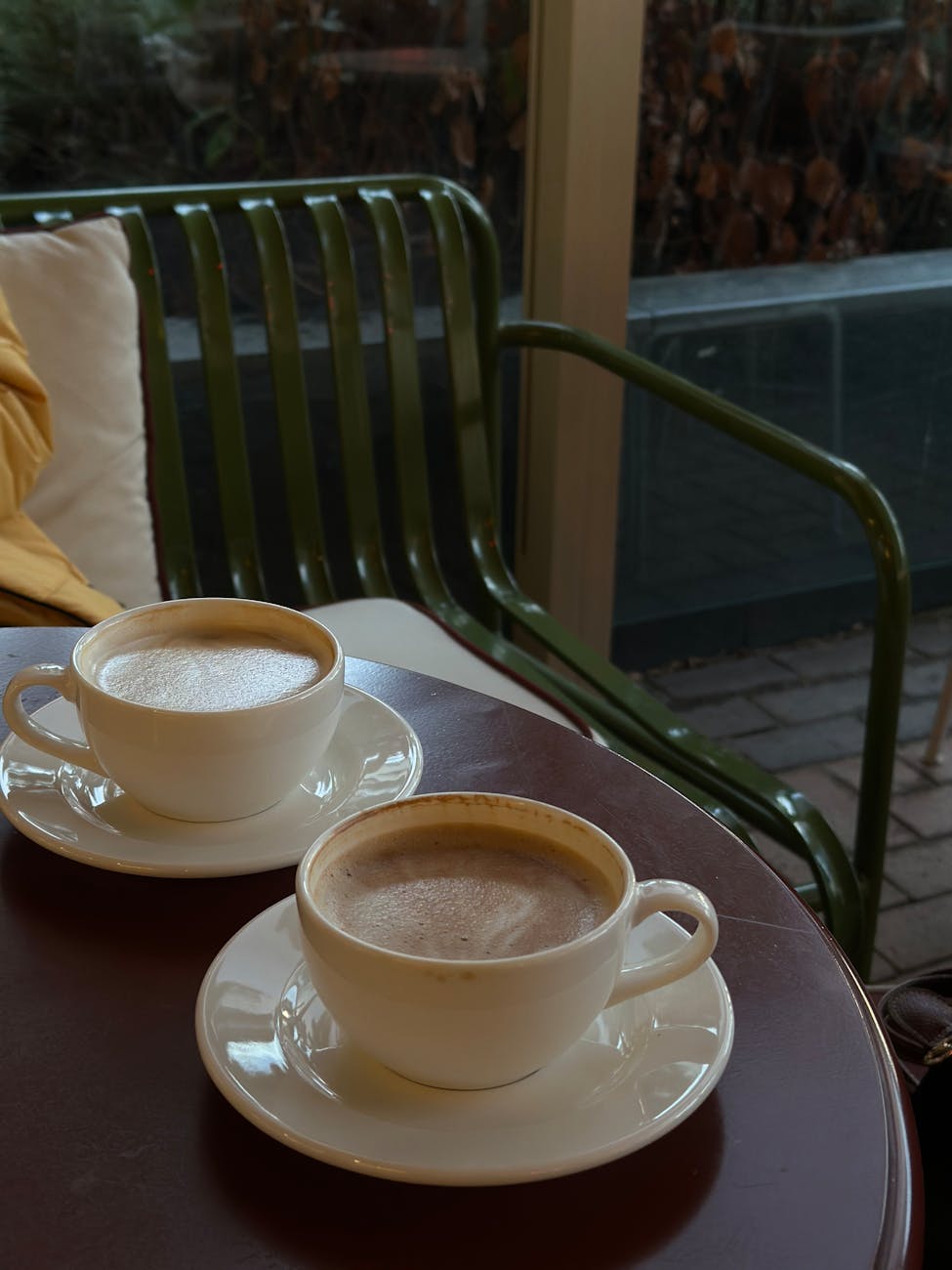 cozy cafe scene with two coffee cups
